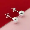Joyas de Comercio Exterior Chapado en Cobre Plata 925 8mm Pendientes de Frijol Brillantes Pendientes de Bola Pequeña Temu Xiyin Tk Venta Caliente