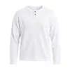 Suéter de Punto de Manga Larga para Hombre, Estilo Otoño, Estilo Old Money, Cuello Henley, Talla Grande Europea y Americana, Color Sólido, Versátil Casual Suéter Transfronterizo