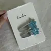 Par de Grampos de Cabelo Prata Azul Estrela Laço Amor Grampo Lateral Grampo para Franja Senso de Design Acessórios de Cabelo para Mulheres