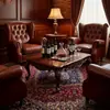 Sofá de Bar de Charutos, Sofá de Bar de Uísque Americano, Conjunto de Mesa e Cadeiras de Café Estilo Velho Oeste Retrô, Cadeira Individual de Tigre