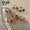 Joyería para Uñas con Diseño de Cerezas Nuevas Transfronteriza Llena de Diamantes Súper Brillante Frutas Coloridas Cerezas Paquete de Materiales para Uñas Portátiles DIY