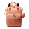 Bolsa Clássica Transfronteiriça para Mamãe Enfeitada com Pequena Porta-Moedas, Bolsa Multifuncional para Mãe e Bebê com Carregamento USB, Bolsa para Mamãe Leve de Cor Pura