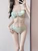 Traje de Baño Bikini Femenino Sexy Puro Deseo Conjunto de Tres Piezas 2025 Nuevo Vacaciones en la Costa Aguas Termales Comercio Exterior Bikini Dividido