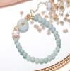 Pulsera de Cristal Badu para Mujer Elegante Temperamento Hebilla de Paz Esmeralda Pulsera Cristal Rosa Litio Púrpura Gloria Cristal Fresa Pulsera Venta al por Mayor