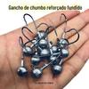 Fortalecer o gancho de chumbo fundido Luya isca macia anzol pesca selvagem Luya único anzol 2.5g3.5g5g7g equipamento de pesca atacado transfronteiriço