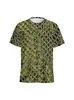 Camiseta con estampado de piel de serpiente de moda, impresión digital 3D, camiseta para hombre con estampado de piel de animal, cuello redondo, manga corta urbana, transfronteriza