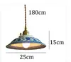 Luminária de pendente de cerâmica artesanal criativa estilo pastoral francês para cabeceira, luminária única vintage para hall de entrada e corredor