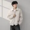 Chamarra de aviador estilo retro americano con solapa para hombre, talla grande, corte holgado, marca de moda, limpia y bien ajustada, chamarra casual de trabajo para primavera y otoño