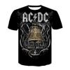 Camiseta Deportiva Transpirable de Manga Corta con Cuello Redondo para Hombre, Estampado Digital Pop de Banda de Guitarra Transfronteriza de Verano AC/DC