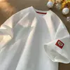 Camiseta de Waffles Masculina Manga Curta Solta Tendência Versátil Roupa Superior de Casal Meia-manga Verão Nova Camiseta Simples