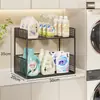 Prateleira de bancada para tanque de lavar roupa na varanda, prateleira para armazenamento de detergente de lavar roupa ao lado da máquina de lavar no banheiro, prateleira multifuncional para o vaso sanitário