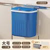 Lixeira sem furos, montada na parede da porta do armário, cesto de lixo doméstico dobrável para armazenamento no banheiro e no vaso sanitário