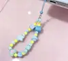 Cadena de Teléfono Fresca y Versátil, Colgante Universal para Cámara, Cordón Creativo Azul de Perlas Hecho a Mano, Decoración Colgante Estilo Ins