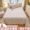 Lençol de berço à prova d'água e de urina, peça única, resistente à urina de gato, lavável à máquina, não gruda pelos, cor sólida, conjunto de três peças de capa de cama e lençol laváveis
