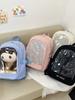 Mochila Transparente para Boneca com Dor, Grande Capacidade, Mochila para Estudante Feminina, Dupla Utilidade, Mochila para Boneca de Algodão 40cm