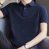 Camisa polo de comercio exterior para hombre corte de cola etiqueta única verano solapa manga corta camiseta seda de hielo sensación de hielo cuello de hombre camiseta de hombre