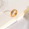 Anillo Nuevo de Venta Caliente Transfronterizo Europeo y Americano Anillo Abierto de Acero Inoxidable con Patrón de Patrón Chapado en Oro de 18K