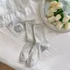 Meias femininas finas com felpa primavera e verão laço renda versátil meias de cano doce meias de algodão fofas finas de verão