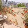 Nueva cortina de privacidad para balcón estilo chino de gato y caqui, cortina de privacidad para villa, cortina cortavientos para barandilla de terraza, cortina de tela bloqueadora de lluvia anti-miradas indiscretas