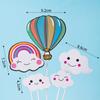 Paquete de 10 Decoraciones para Pastel de Cumpleaños Bola de Pelusa Nube Inserción Arcoíris Luna Nube Blanca Globo Aerostático Adornos de Inserción