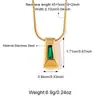 Collar Clavícula Colgante Cuadrado Geométrico de Circonita Nuevo Producto Transfronterizo Europeo y Americano de Gama Alta Lujo Ligero Simple de Acero Inoxidable