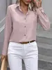 Camisa Casual de Manga Larga con Cuello Solapa de Color Sólido y Retazos de Nuevo Estilo Europeo y Americano, de Botón Sencillo, para Mujer, Amazon Transfronterizo, Primavera/Verano 2026