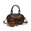 Bolsa de boliche portátil vintage feminina 2025 nova textura da moda bolsa quadrada pequena portátil bolsa crossbody all-match início da primavera