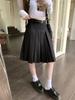Tiro Real~Falda de Traje Plisada Vintage para Mujer, Nueva de Cintura Alta Adelgazante Versátil de Línea A Elegante Falda 86258