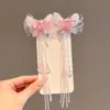 Par de Grampos Acessórios Super Fada Hanfu Grampos Antigos para Cabelo Infantis Acessórios de Cabelo com Borla de Bebê Princesa Grampo de Cabelo Estilo Chinês para Menininha
