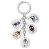 Llavero acrílico periférico de animación, colgante transparente de doble cara con borde cruzado, linda joyería transparente