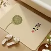 Tapete de Chão Estilo Chinês Shopee Transfronteiriço com Design de Lótus e Folha de Lótus, Estilo Nacional para Banheiro Absorvente Antiderrapante Secagem Rápida Resistente à Sujeira com Etiqueta, Dropshipping
