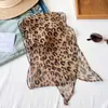 Bufanda de Seda con Estampado de Leopardo Retro Nueva para Primavera y Verano para Mujer, Accesorio Largo para el Cuello, Bufanda Elegante, Cinta, Accesorio de Alta Gama de Moda