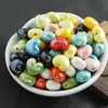 Macaron Corazón Cuentas de Cerámica Cuentas Sueltas Accesorios para Pulseras Agujero Vertical Cuentas de Corazón de Melocotón Material DIY Cadena de Cuentas