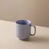 Taza de cerámica de 360 ml para comercio electrónico transfronterizo, personalizada, color sólido, con rayas verticales y línea en relieve, para café y leche