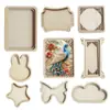 Ímã de Geladeira DIY Bordado Dai Feriado Ímã de Geladeira Artesanal Acessórios Ímã de Geladeira de Madeira Redondo DIY Moldura de Madeira Venda por Atacado