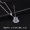 Colar de Aço Inoxidável para Guitarra de Cor Simples Hip Hop Rock Jazz Design de Pingente Nicho Acessórios de Pingente para Festival de Música