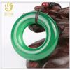 Hebilla de la Paz de Calcedonia, Hebilla Redonda de Ágata Blanca Hielo y Jade, Donut de Jade Hibisco Rosa, Regalo de Negocios