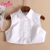 Camisa sin mangas con cuello para mujer, nueva de primavera, estilo coreano, suéter combinable, cuello decorativo, cuello de camisa blanco, cuello de muñeca