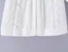 Atacado Verão 2026 Novos Produtos Estilo Europeu e Americano Feminino Branco Algodão Renda Patchwork Manga Curta Camisa 25157