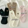 Meias para Mulheres, Outono e Inverno, Estilo Japonês, Meninas Fofas, Com Veludo Plus, Espessadas, Meias AB, Bordado, Versátil, Lã Australiana, Quentes, Meias de Cano Médio
