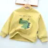 Suporta Personalização~Moletom com Forro de Lã para Aquecimento no Outono e Inverno, Camada Base de Lã Dinossauro, Moletom de Lã de Gola Alta Unissex