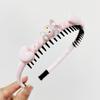 Faixa de Cabelo Dentada Antiderrapante para Lavar o Rosto Faixa de Cabeça Versátil Famosa na Internet para Adultos Cabelos Curtos Desfiados Topo Craniano Presilha de Cabelo Acessório de Cabeça para Mulheres