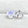 Liga de titânio ASTMF-136 garra cravejada proteína em pó amor brincos G23 titânio amor opala brincos joia para piercing
