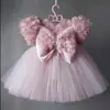 Vestido de Princesa con Lentejuelas para Niñas Pequeñas Hombro Oblicuo Bebé Niño Niños Fiesta Boda Desfile Disfraz de Bebé Rosa