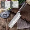 Juego de cuchillos de chef con cabeza de acero de Damasco, rebanador de frutas, cocina japonesa, cuchillo de plato de acero inoxidable, comercio exterior transfronterizo