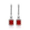 Pendientes Dinámicos Europeos y Americanos Transfronterizos de Piedras Preciosas de Colores Corte Flor de Hielo con Almohadilla de Diamante de Alto Carbono Brillante Pendientes Padparadscha para Transmisión en Vivo de Tiktok Dropshipping