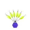 Productos genuinos Sanxin 7 Siete Estrellas Frijol Flotante Oliva Cilíndrico Flotador Aerodinámico Bolsita de Accesorios Fluorescentes para Pesca Nocturna Venta al por Mayor