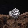 Anillo de Plata Tailandesa 925 Personalizado Tallado Dominante León Abierto para Dedo Índice de Hombre Anillo Ancho de Plata Tailandesa Constelación Leo