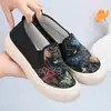 Nuevos Zapatos de Lona para Mujer Estilo Chino, Modernos y Versátiles, Casuales de Suela Gruesa sin Cordones, Zapatos Perezosos para Estudiantes, Zapatos Individuales Estilo Chino, Zapatos para Mujer