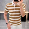 Nueva Camisa Polo de Manga Corta para Hombre Verano 2026, Moderna y Versátil, Camiseta Casual de Manga Corta con Cuello Camisero a Rayas para Venta al por Mayor